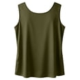 thumbnail image 4 of Silk Satin Tank Top for Women Summer Camisole 2026 Sleeveless Blouse Dressy Casual Shirt Outfits Green XL, 4 of 5