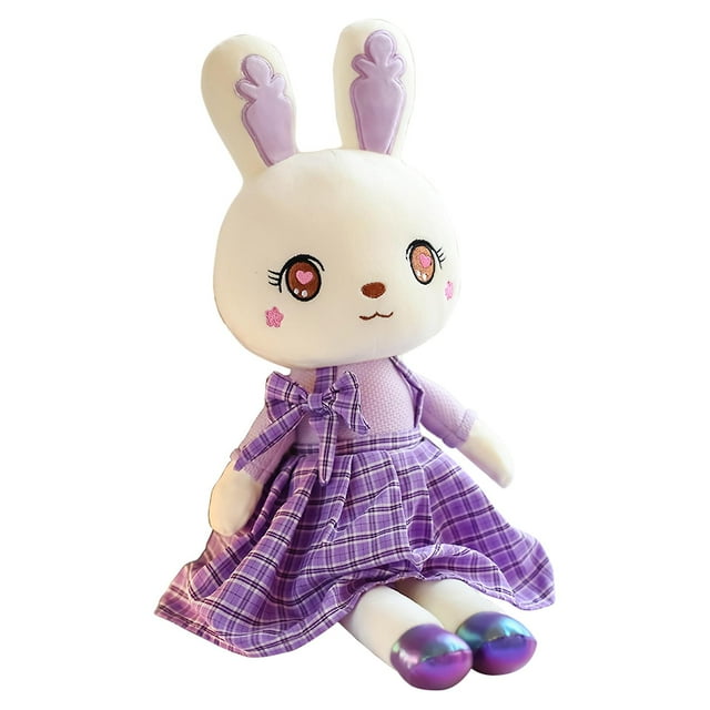 Cute Plush Toy Elastic Colorful Lovely Cartoon Skirt Rabbit Plush Toy For Decoration