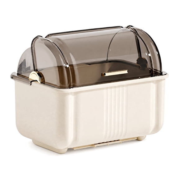 Lidded Dish Drying Rack, Plastic Dust-Proof Dish Drainer for Kitchen Countertop & Home Use