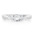 thumbnail image 2 of Gem Stone King 1.16 Cttw White Topaz Wedding Jewelry Bridal 3-Stone Ring for Women | 925 Sterling Silver | Gemstone Birthstone | Available in Size 5, 6, 7, 8, 9, 2 of 5
