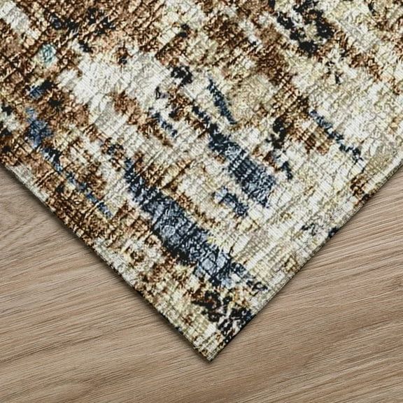 Addison Rugs Indoor/ Outdoor Accord Modern Brushstrokes Polyester Washable Rug New 5' x 7'6" - Brown