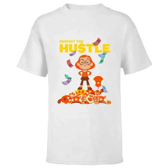 Disney and Pixar’s Turning Red Mei Respect the Hustle - Short Sleeve T-Shirt for Kids - Customized-White
