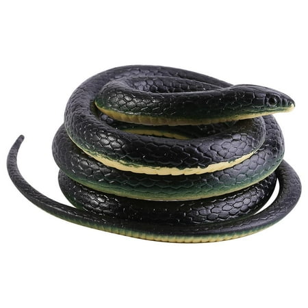 Tebru Rubber Snake, 1Pc 130cm Long Realistic Soft Rubber Snake Garden Props Funny Joke Prank Toy Gift Hot, Soft Rubber Snake for Halloween