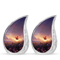 SUBSH Purple Meadow Urns For Ashes Adult Female - Urns For Woman Human Ashes - Urn For Human Ashes Adult Men - Pack Of 2 - Urn For Mom Ashes - Cremation Urns For Adults - Cremation Urns Small