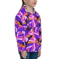thumbnail image 3 of Fotbe Tropics Leaf Pattern Youth Pullover Hooded Sweatshirt, Boys Hoodie, Kangaroo Pocket Hoodie for Kids Girls -Small, 3 of 6