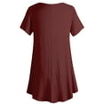 thumbnail image 2 of Made by Johnny Women's Tunic Top Casual T Shirt for Leggings S-5XL Plus Size XL WINE, 2 of 6