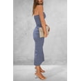 thumbnail image 2 of Vestido PRETTYGARDEN Tubo Bodycon Maxi a Rayas Azul Marino Blanco M, 2 of 5
