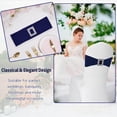 thumbnail image 6 of 100 Pack Spandex Stretch Chair Sashes Bows Elastic Chair Cover Bands Ties with Buckle Slider for Wedding Party Banquet Restaurant Baby Shower Chairs Decorations (Navy Blue), 6 of 14