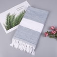thumbnail image 4 of Zatoumnr 39"x70.9" Turkish Style Cotton Bath Towel, Absorbent and Large Size with Striped Fringes, Perfect for Beach and Bath Vacation Necessities Gifts Swim Towels, 4 of 5