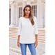 thumbnail image 2 of Camiseta Zeagoo para mujer, manga 3/4, cuello redondo, holgada, talla Wh, 2 of 6