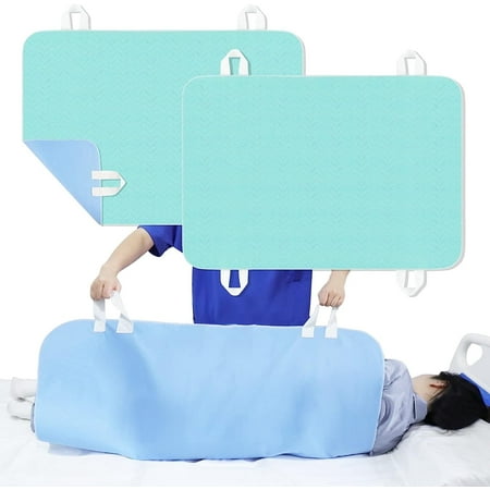2pcs 24x36" Waterproof Reusable Positioning Bed Pad with Handles Incontinence Bed Pad
