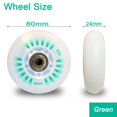 thumbnail image 2 of FYANER Light Up Inline Skate Wheels 4 Pack - Luminous Flash Inline Skates Replacement Wheel (Green, 80mm), 2 of 5