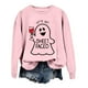 thumbnail image 1 of De Sudadera con capucha de fantasma de Halloween para mujer, Let's Get Sheet Faced, divertida sudadera con gráfico de vino, rosa, 1 of 4