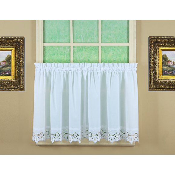 Cortina Today's Heirloom Battenberg, color blanco, 58 x 24 cm