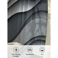 thumbnail image 6 of Sheer Curtains 96 Inches Long, Modern Abstract Moire Art Geometric Light Filtering Window Curtains for Living Room, Black Gray Ombre Rod Pocket Voile Sheer Curtain Drapes, 52"W x 96"L, 2 Panels, 6 of 9