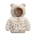 thumbnail image 2 of Hicidod Toddler Dowm Coats Thicken Light Print Puffer Jacket for Baby Boys Girls Cute Hooded Zipper Puffy Warm Winter Outwear, 2 of 6