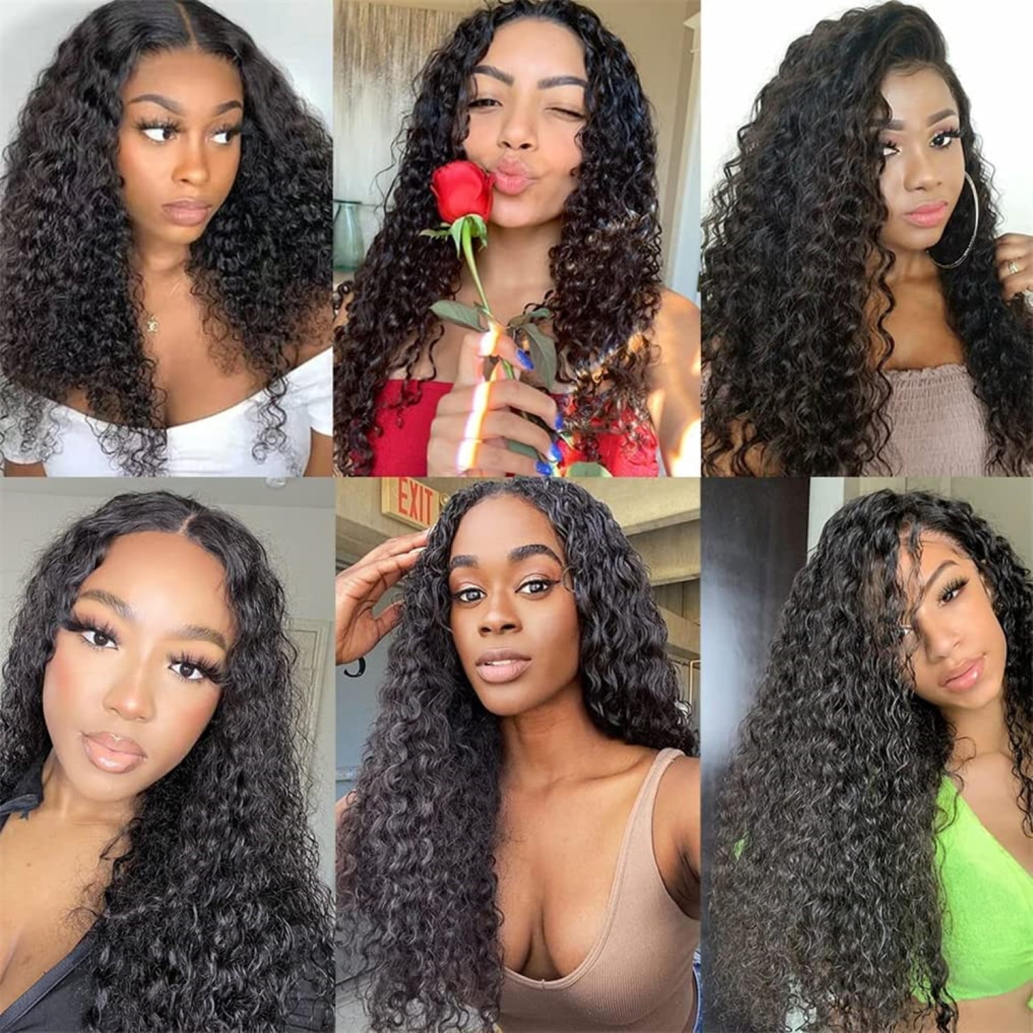 ASHINE Water Wave Bundles Human Hair 10A Brazilian Virgin Human Hair 24 inches Double Weft Natural Black Color Glueless for Women