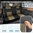 thumbnail image 5 of BDK PolyPro Seat Covers Full Set in Beige on Black – Front and Rear Split Bench Seat Covers for Cars, Easy to Install , Car Accessories for Auto Trucks Van SUV, 5 of 11