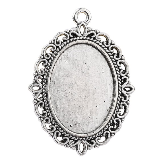 Base de Pendentif en Métal Bijoux Collier Bracelet Apprêts Femme Bijoux à la Mode Sertis Faits Maison Sertis de Bijoutier Pièce de Rechange Accessoires Argent Antique