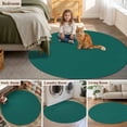 thumbnail image 5 of Aventurine Round Rugs for Living Room 3ft Emerald Green Solid Color Non Slip Circle Rug Washable Low-Profile Indoor Carpet for Bedroom, Dining Room, Bathroom, 5 of 9