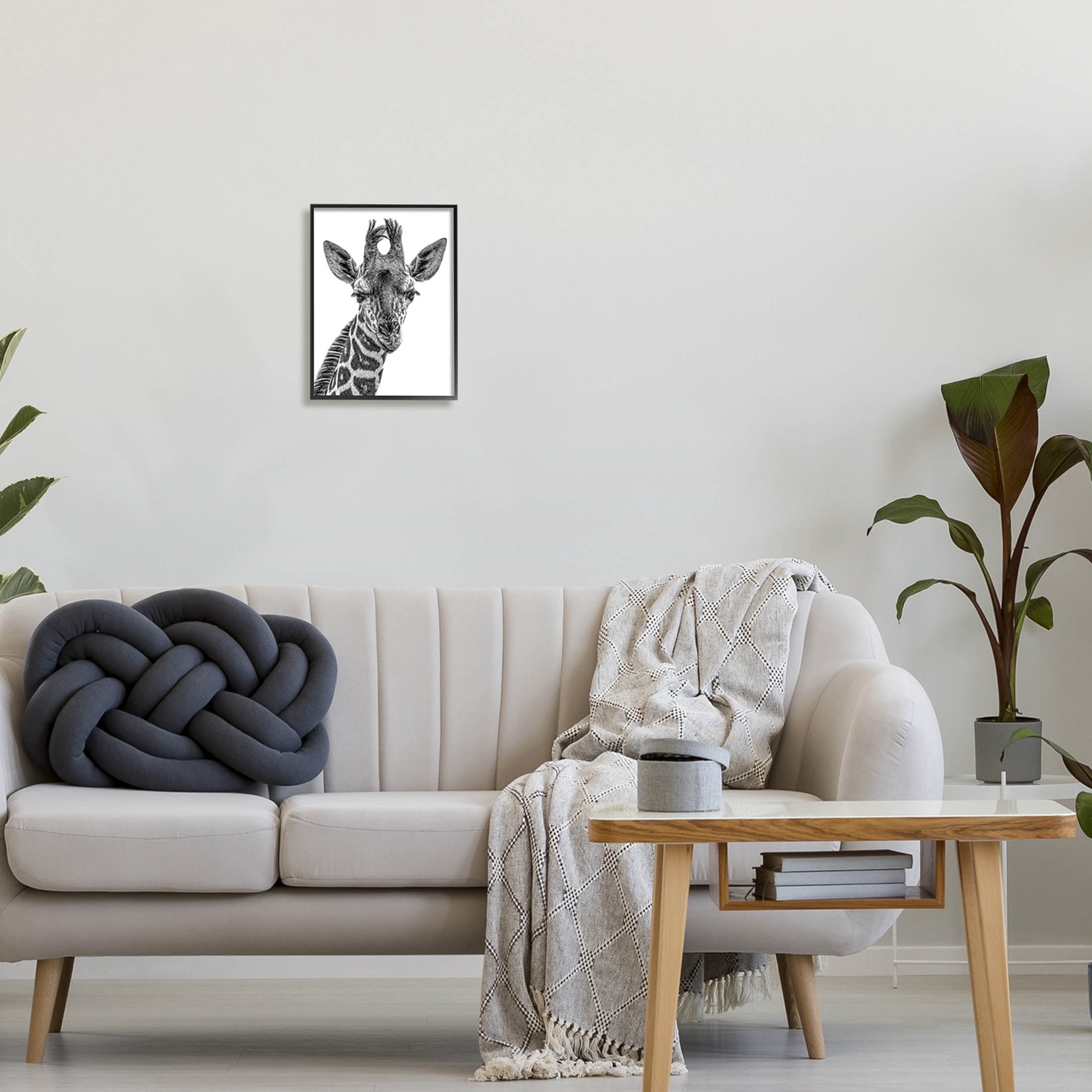 Stupell Industries Giraffe Gazing Wildlife Portrait Photograph Black Framed Art Print Wall Art, Design by Kelley Parker