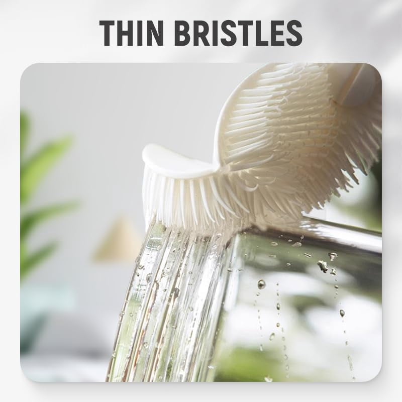 360° Flexible Silicone Bottle Brush with Long Handle, Upgraded Soft Bristle Cup Brush for Deep Cleaning Narrow Neck Containers, Baby Bottles, Hydration Bottles (3PCS) (K)