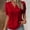 Red, variant on Pincandy Fashion Women's Summer-Neck Short Sleeve Lace Solid Casual T-shirt Blouse Dressy Casual Henley V-Neck Summer Tops Pleated T-Shirts Loose Fit Tunic Blouses,Blue,S