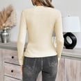 thumbnail image 4 of Plebaso Womens Square Neck Long Sleeve Tops Ribbed Knit Casual Slim Stretch Tee Shirts for Going Out, 4 of 5