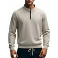 thumbnail image 4 of Sweatshirts for Men 2025 Fall Winter Long Sleeve Quarter Zipper Stand Collar Plain Sweatshirt Pullover Tops, 4 of 8