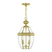 Livex Lighting Monterey 2 Light Outdoor Chain Hang in Polished Brass