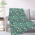 thumbnail image 2 of XMXT Throw Blankets, Green Plant Texture Prints Bed Blanket for Bedroom Sofa, 50 x 70 inches Green, 2 of 9