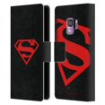 thumbnail image 1 of Head Case Designs Officially Licensed Superman DC Comics Logos Black And Red Leather Book Wallet Case Cover Compatible with Samsung Galaxy S9, 1 of 6