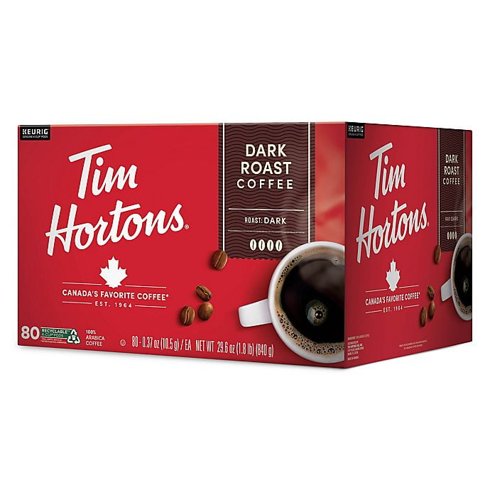 Tim Hortons Dark Roast Coffee Pods for Single Serve Coffee Makers 80