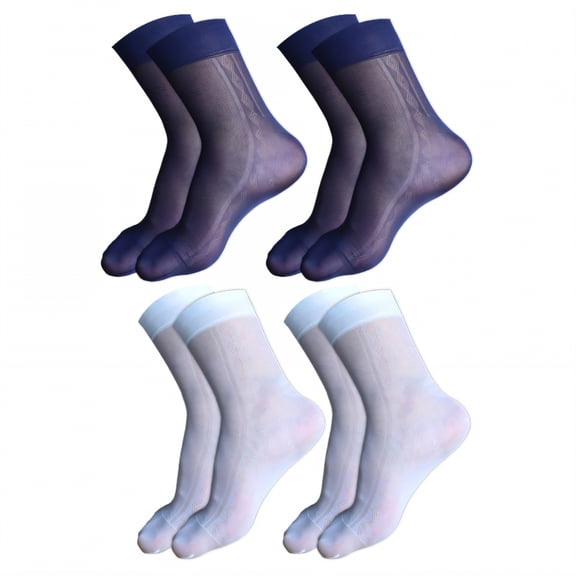 TELOLY 4Pairs Mens Dress Socks,Snag-Free Shaping Fit Dress Socks for Men 9-12,Odor Control Tube Socks,Combination1