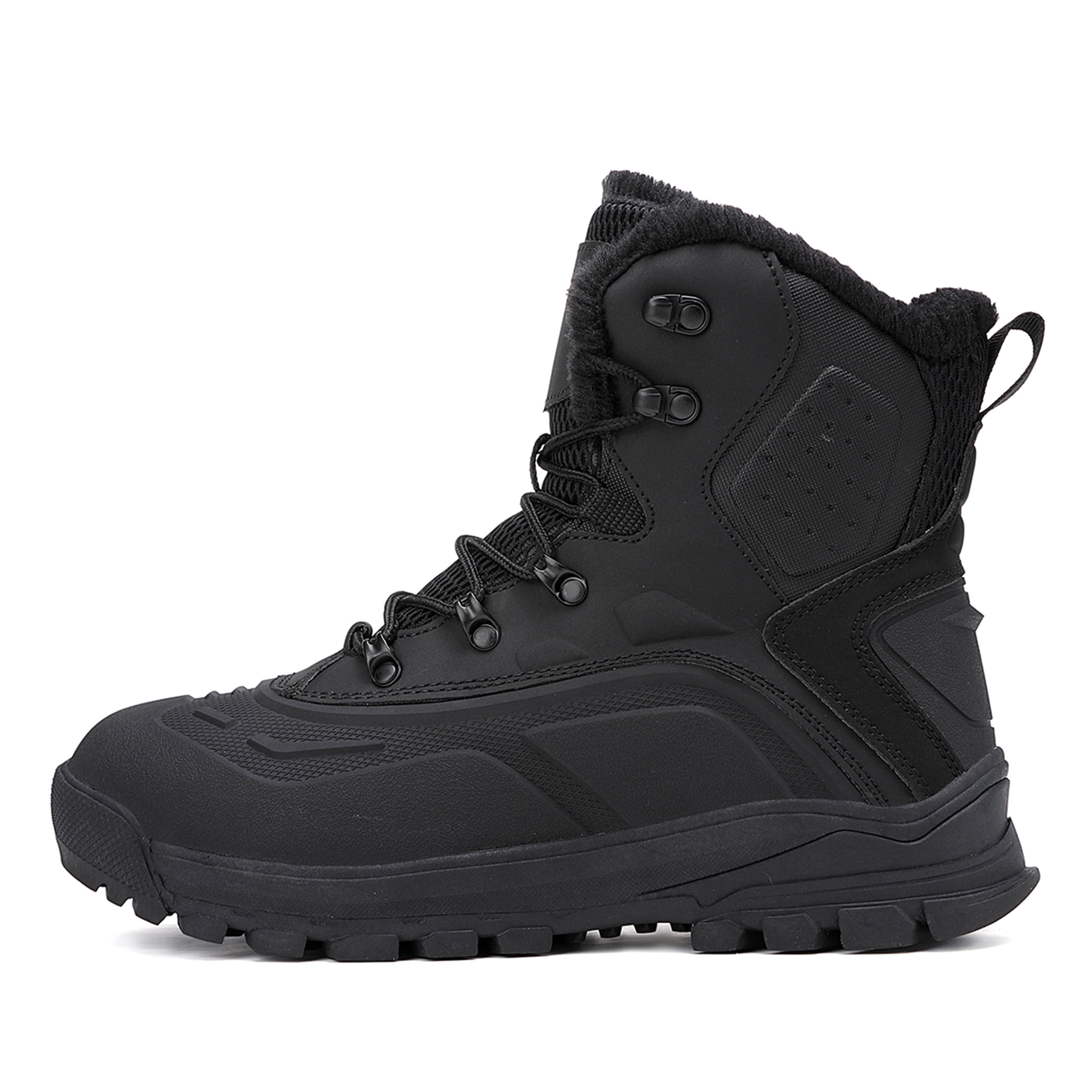 YOURDIARY Men's Ankle-High Waterproof Hiking Boots Snow Boots Outdoor Shoes Trekking Trails Faux Fur Lined