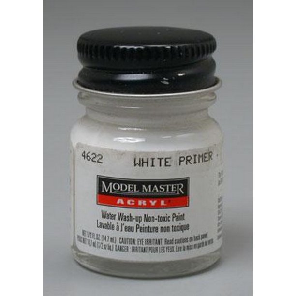 Testors 4622 White Primer Semi Gloss Acrylic Paint 1/2 oz. Bottle