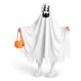 thumbnail image 2 of Joyfy Ghost Costumes for Kids, Scary Halloween Costume for Boys, Smile Ghost Costume with Pumpkin Basket for Toddler Halloween Spooky Trick-or-Treating Role Playing Cosplay 3-7 Years, 2 of 10