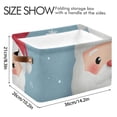 thumbnail image 4 of Cute Santa Claus Faces Blue Background Square Storage Bins with Handles Collapsible Containing Box 1 Pack, 4 of 9
