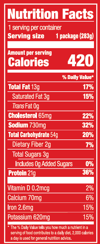 Saffron Road Chicken Chili Crisp Noodles Frozen Single Serve Meal 10 oz Halal Gluten Free
