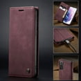 thumbnail image 2 of Mantto Case For Samsung Galaxy S22, RFID Blocking Cash Wallet Pocket With Card Slot High Qulity PU Leather Retro Cover Kickstand Folio Magnetic Phone Cover For Samsung Galaxy S22, Wine Red, 2 of 13