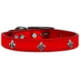 thumbnail image 3 of Mirage Pet Products Leather Fleur De Lis Dog Collar, Red, S/M, 3 of 3