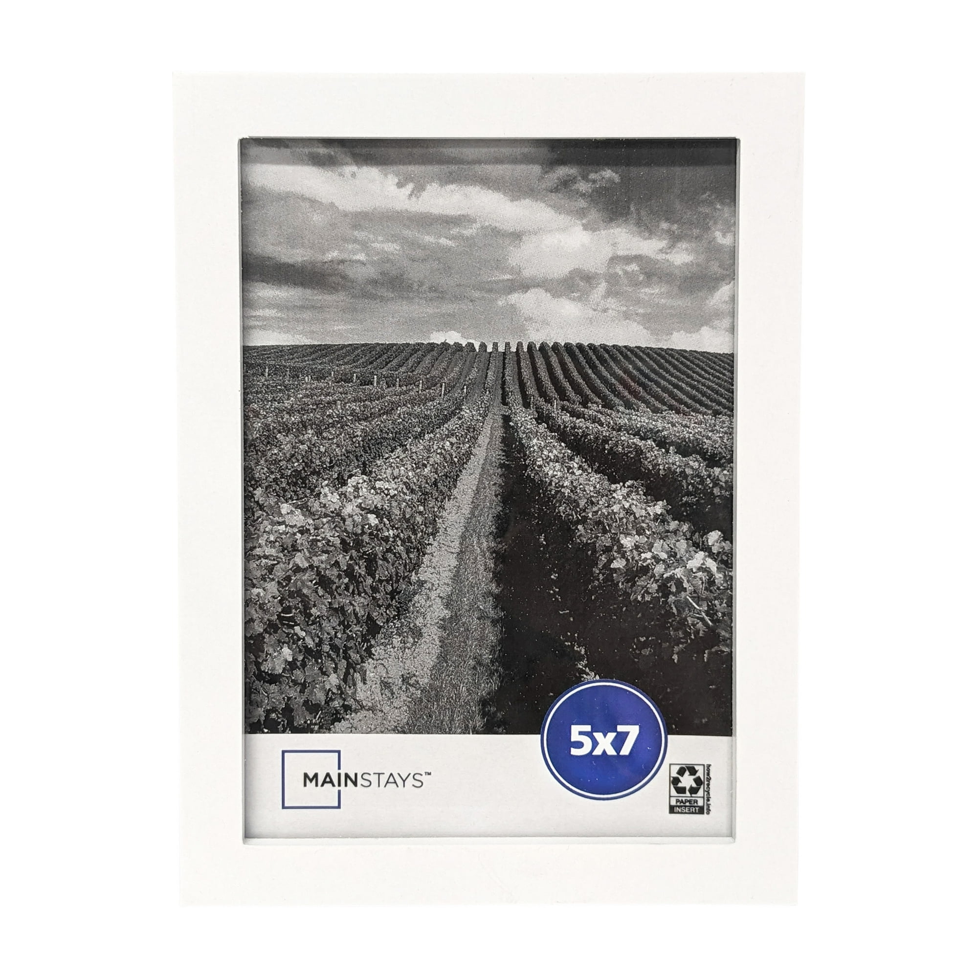 Mainstays 5 x 7 White Gallery Picture Frame, Tabletop or Wall Display