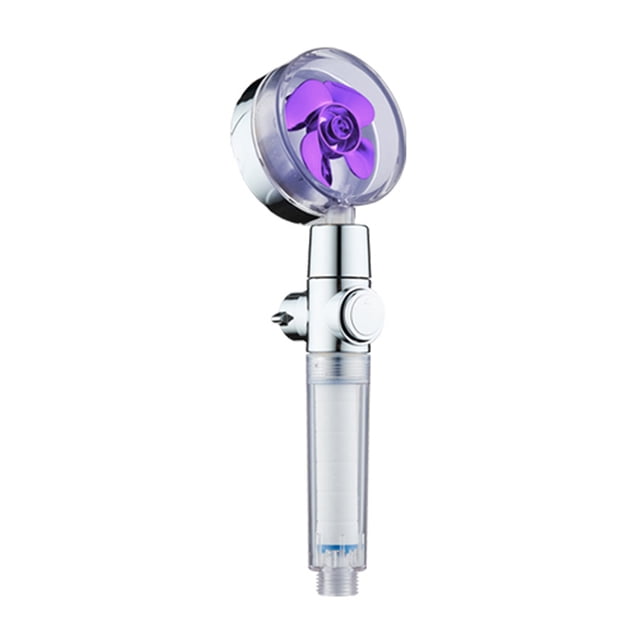 Yeacher Handheld Shower Head with Turbo Fan ON/Off Pause Switch Cotton Filter High Pressure Showerhead