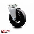 thumbnail image 2 of 5 Inch Rubber on Cast Iron Wheel Swivel Caster with Roller Bearing SCC, 2 of 2