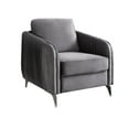 thumbnail image 2 of Accent Chairs Hadriano 32"W Gray Velvet Modern Chic Accent Armchair,Fabric Accent Chairs, 2 of 6