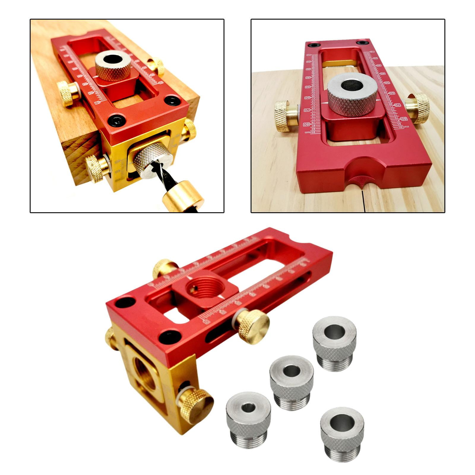 Nishiyuenyi Screw Jig 2-in-1 Dowel Drill Guide Kit Adjustable Woodworking Drilling Puncher 4 Drill Bushings