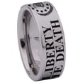 thumbnail image 3 of Don't Tread On Me Liberty or Death Tungsten Carbide Ring, 3 of 9