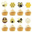 thumbnail image 1 of Pretyps 32 piezas de toppers para cupcakes de abejita con glitter, 1 of 7