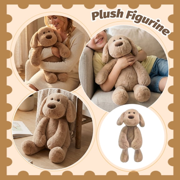 Long Legged Puppy Plush Figurine, Soft Brown Dog Stuffed Animal for Cuddling and Play, Large Floppy Ear Puppy Doll for Office and Home Nursery Decor and Birthday Gift A13