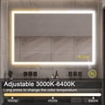 thumbnail image 3 of Brio Lighting SmartGlow 36x55" Rectangular Dimmable LED Frameless Anti-Fog Bathroom Vanity Mirror - Clear, 3 of 6